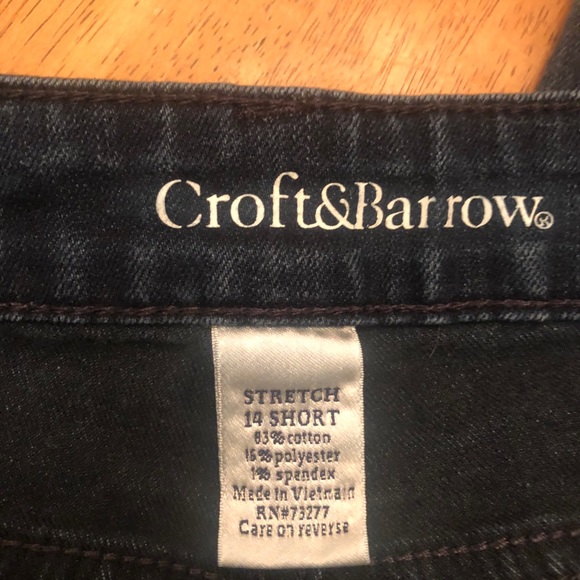 Croft & Barrow stretch dark wash Jeans Sz 14 short - Picture 7 of 8
